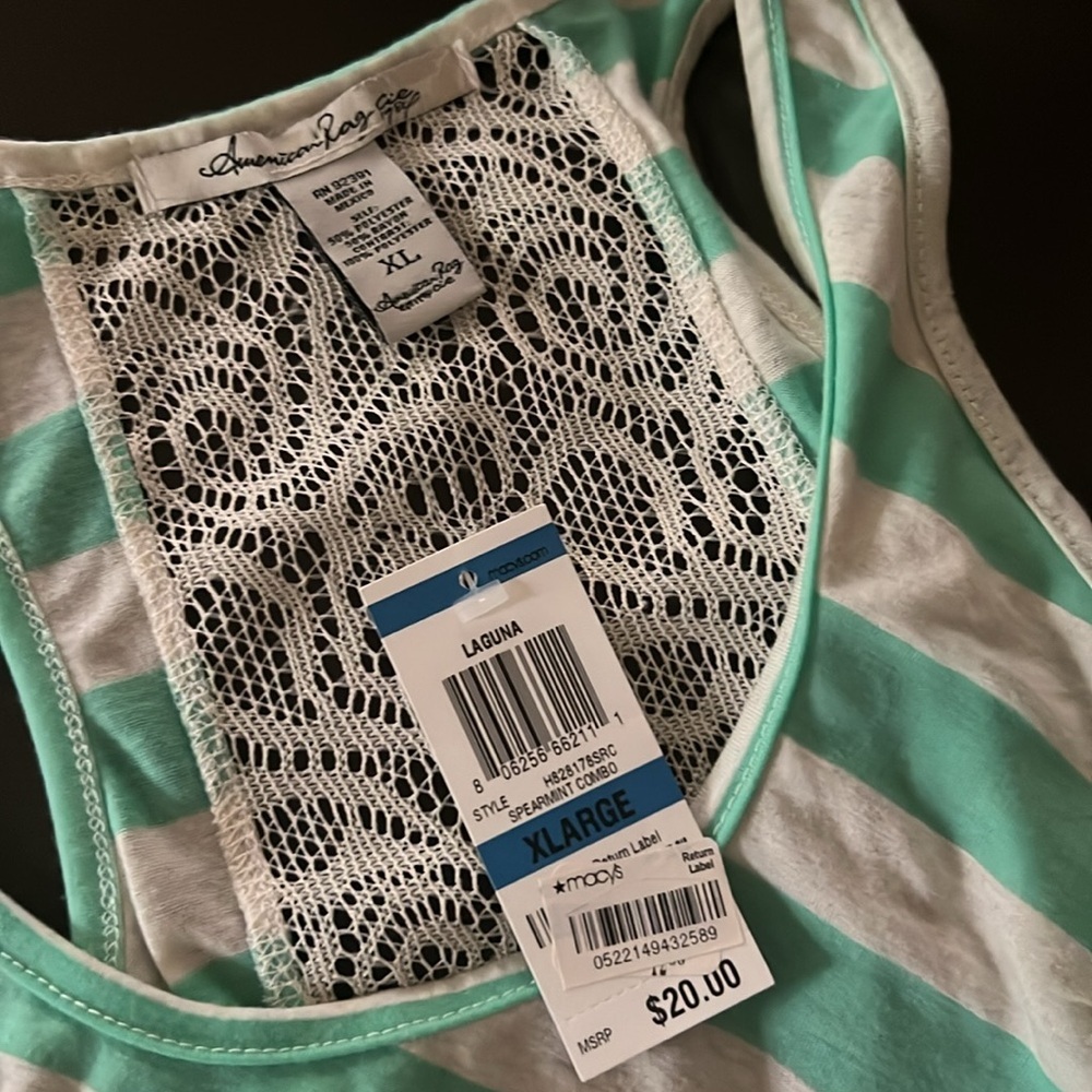 NWT AMERICAN RAG Striped Crop Tank Top - Picture 5 of 6